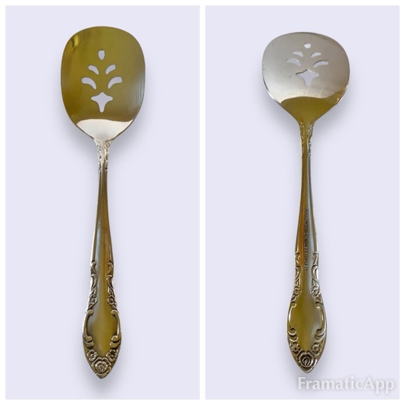 Peach Ballad Vintage Cranberry Tray w/ Server Pink Glass Oneida 8.5” - Picture 9 of 10